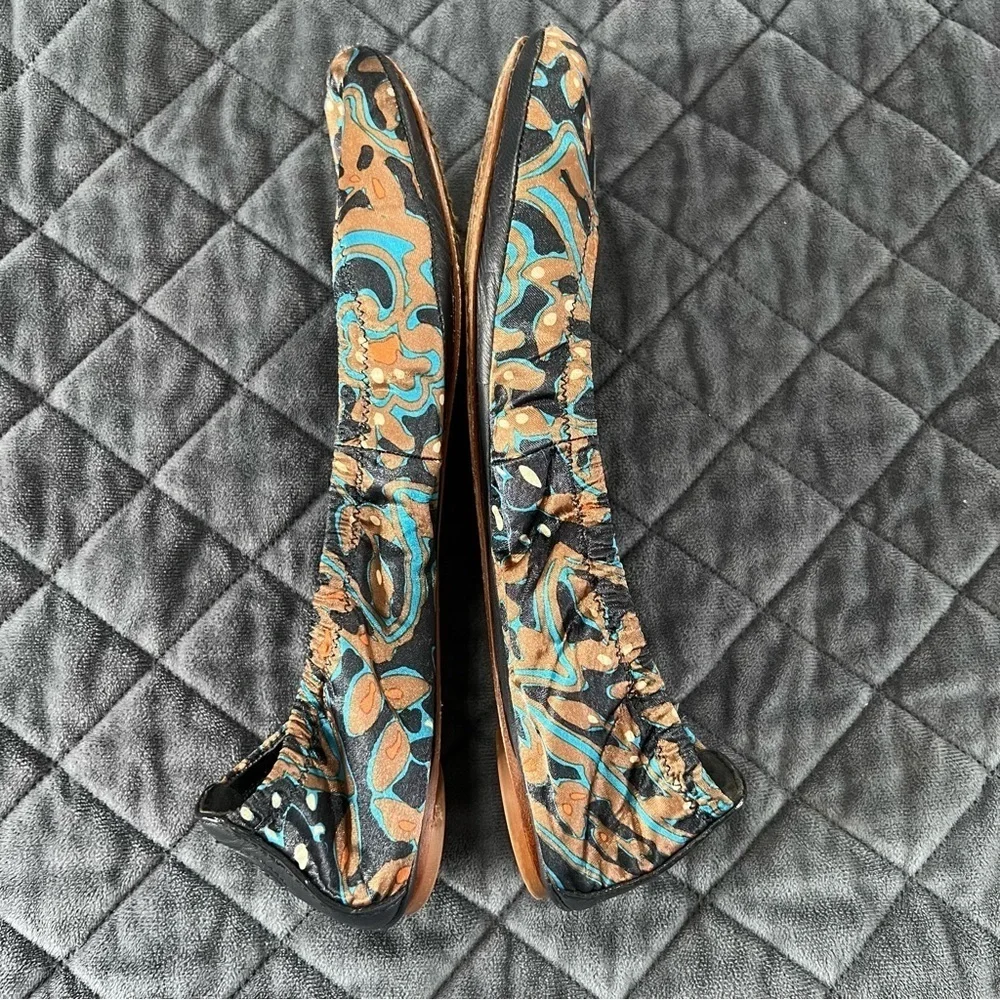 Tory Burch Ballet Flats Women’s 8.5 Shoes Floral Satin Round Toe